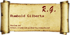 Rumbold Gilberta névjegykártya